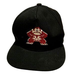 DONKEY KONG SNAPBACK HAT BLACK WOOL BLEND ON DONKEY KONG LABEL MENS